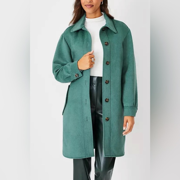 NWT Ann Taylor Belted Shirt Coat - Picture 6 of 6